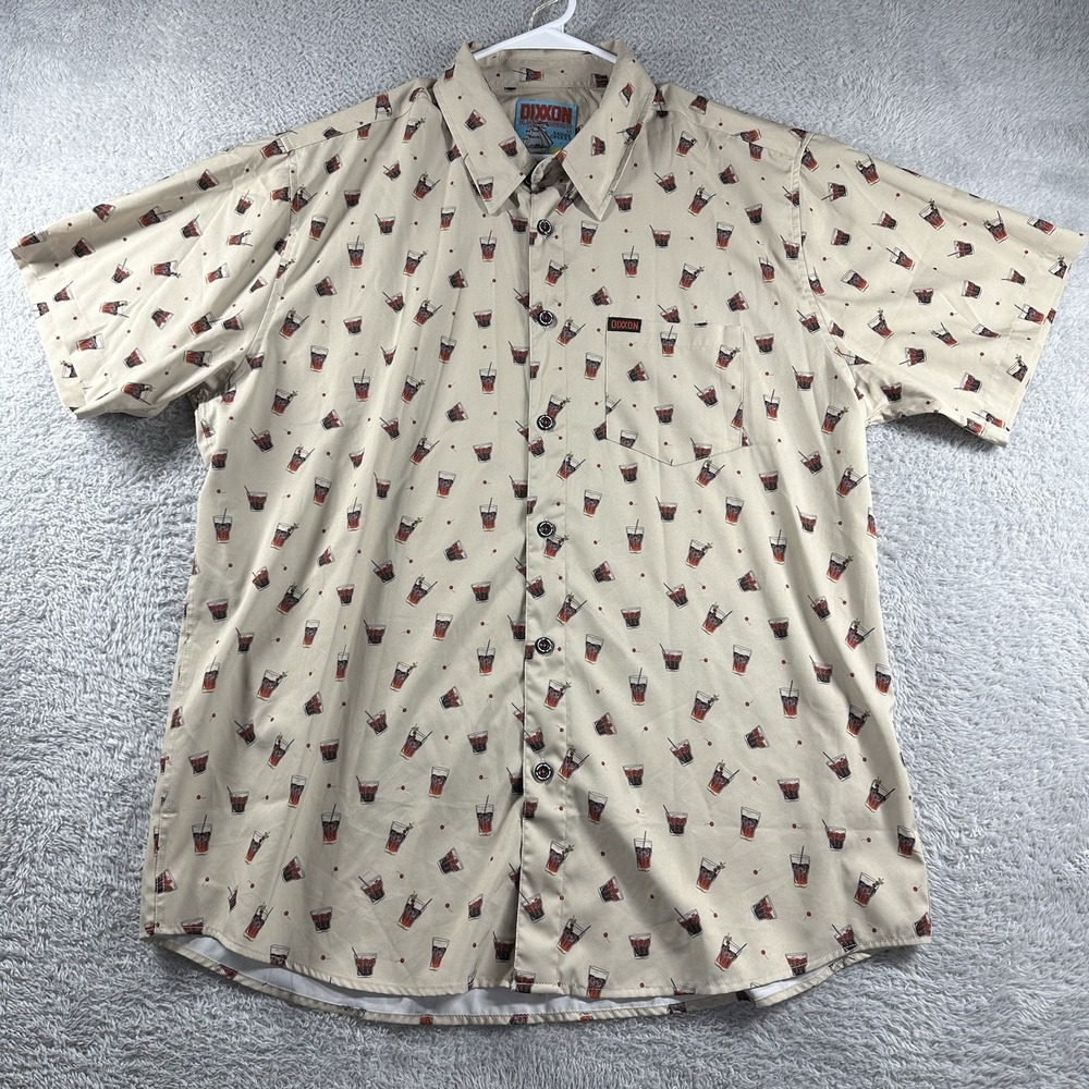 Dixxon Shirt Mens XL The Sailor Cherry Party Shirt‎ Button Up Lightweight Drinks
